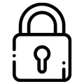 Black and white line drawing of a padlock with a closed shackle and central keyhole, symbolizing security or protection—perfect for illustrating BeGrounded principles.