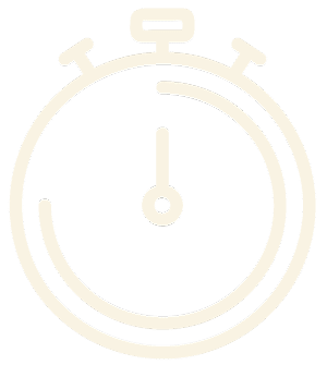 Minimalist, light-colored outline of a stopwatch with the hand pointing straight up at 12 o’clock. The design is simple and lacks detailed features, set against a white background.
